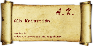 Alb Krisztián névjegykártya
